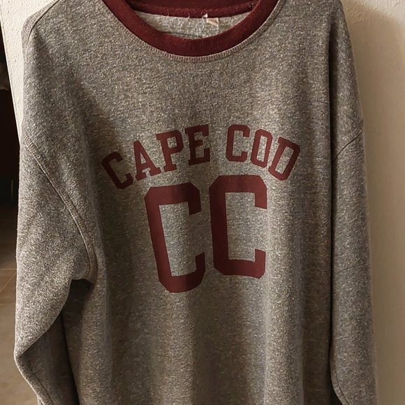 Cape Cod Vintage style college Grey and Burgundy Sweatshirt - Picture 12 of 12